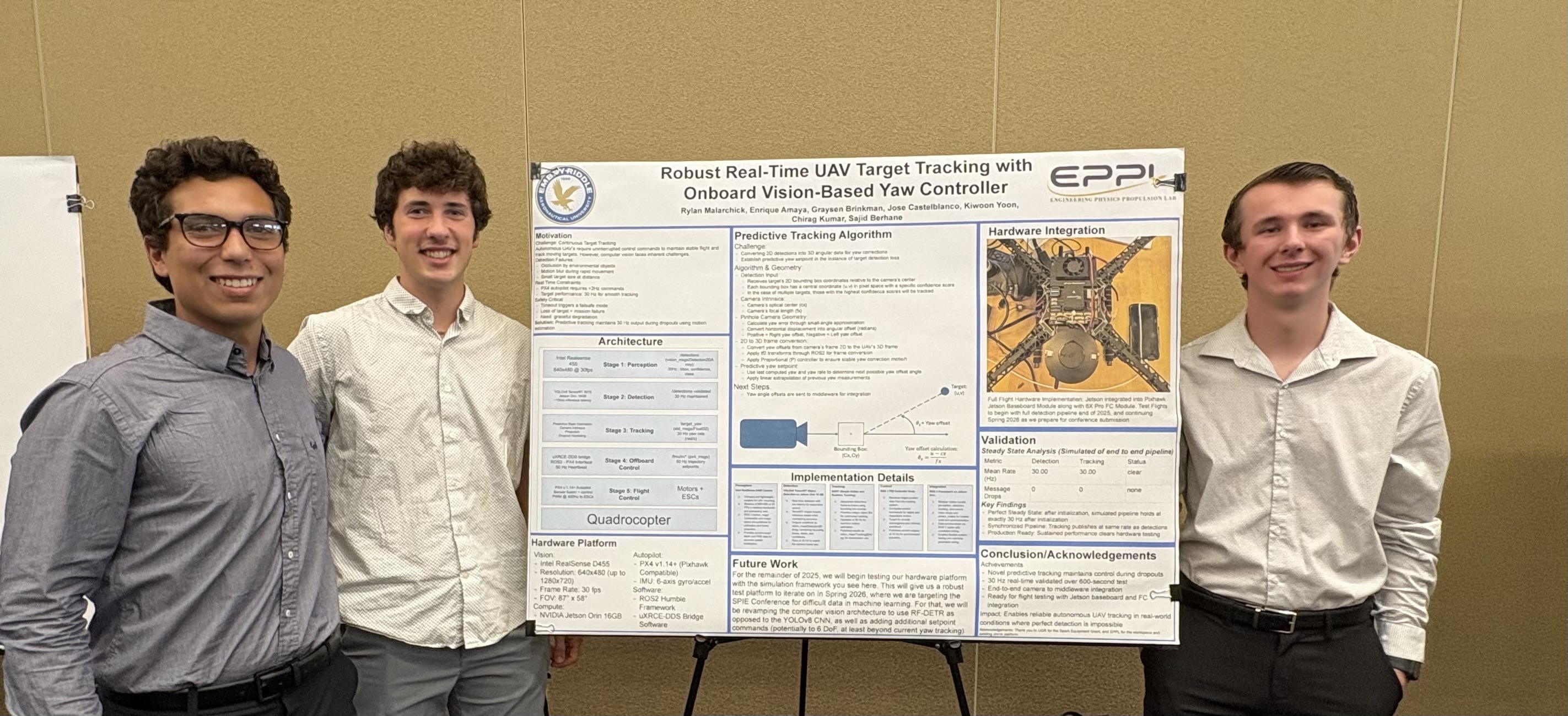 Presenting our research poster at an Embry-Riddle Research Symposium