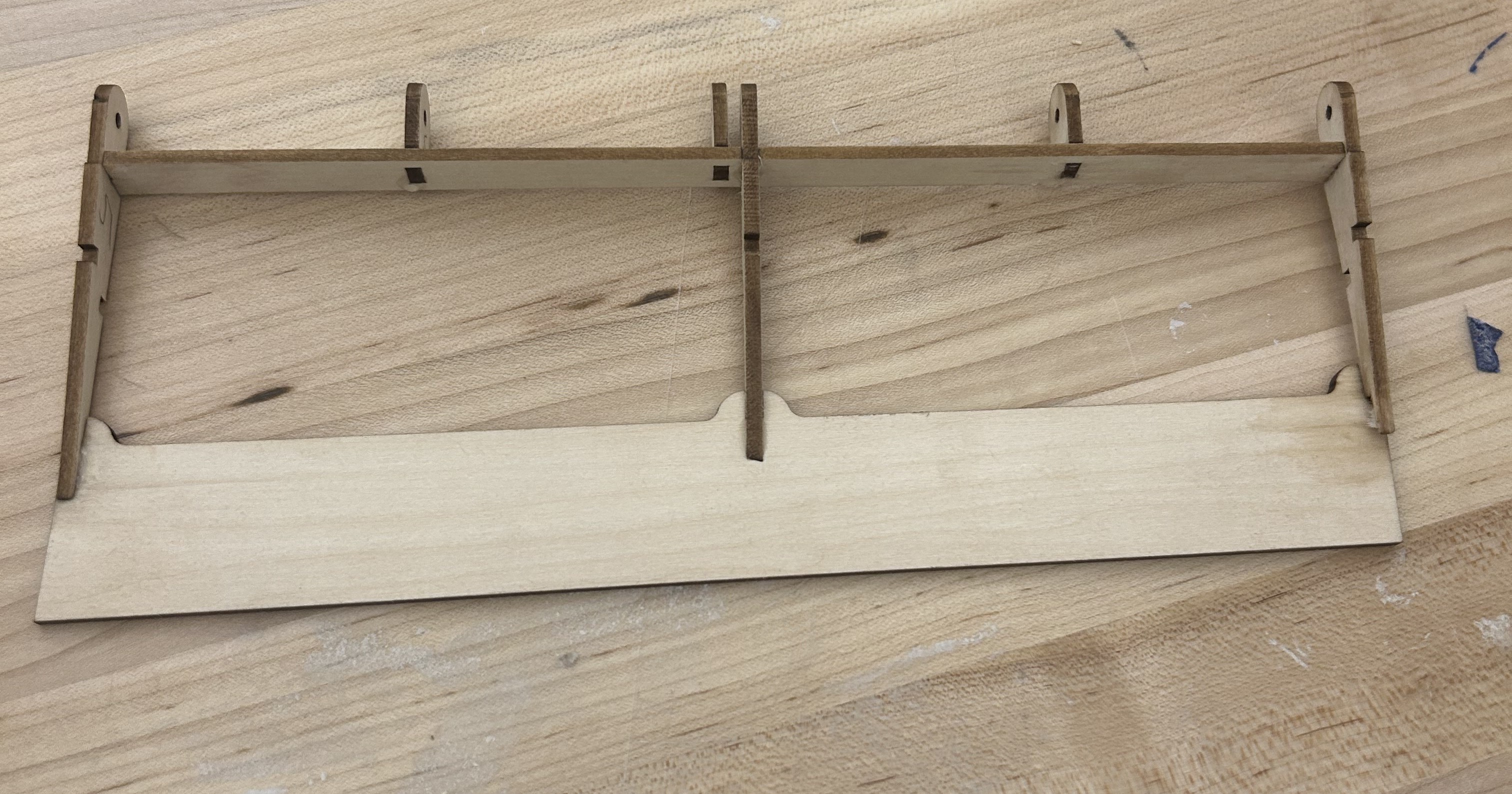 Wooden flap assembly prior to Monokote covering